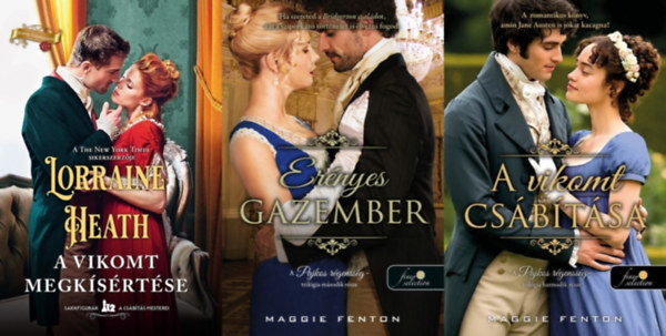 Lorraine Heath Maggie Fenton - 3 db romantikus történelmi regény: Erényes gazember + A vikomt csábítása + A vikomt megkísértése (A pajkos régensség sorozat 2. és 3. része + a Sakkfigurák: A csábítás mesterei sorozat 3. része)