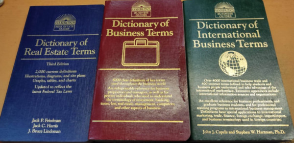 Barron's - 3 db Barron's sztr: Dictionary of Business Terms + Dictionary of International Business Terms + Dictionary of Real Estate Terms