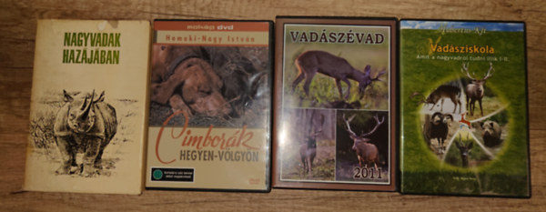 Vadászcsomag 1 könyv + 3 DVD: Nagyvadak hazájában + Vadászévad 2011 (DVD), Hegyen völgyön (DVD), Vadásziskola (DVD)