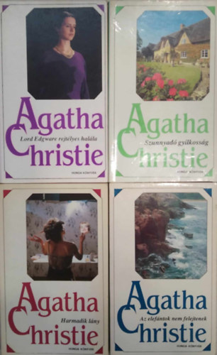 Agatha Christie - 4 db A. Christie m: Lord Edgware rejtlyes halla + Szunnyad gyilkossg + Harmadik lny + Az elefntok nem felejtenek