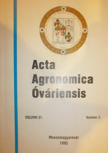 Szalka �va  (szerk.) - Acta Agronomica �v�riensis Volume 37. Number 2.