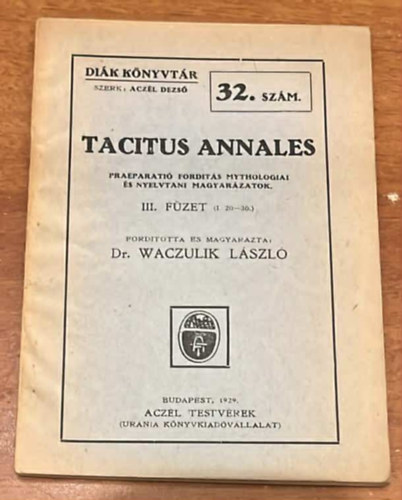 Tacitus Annales 32. sz�m (di�k k�nyvt�r)
