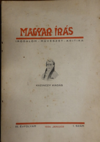 Magyar rs (Irodalom-Mvszet-Kritika) III. vf. 1. szm. 1934 janur