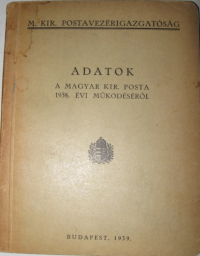 ADATOK - A Magyar Kir. Posta 1938. évi működéséről