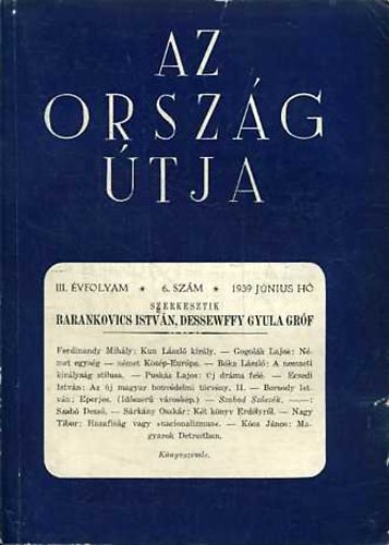 Barankovics Istvn; Dessewffy Gyula - Az orszg tja III. vf. 6. szm 1939 jnius h