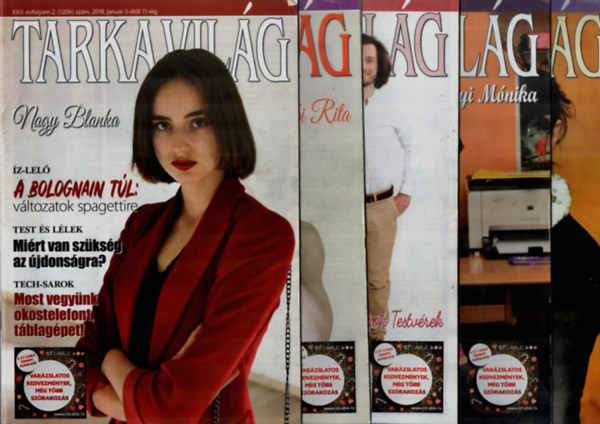 Horváth Zsuzsanna - 32 db Tarka Világ magazin: 2018/2, 3, 4, 5, 6, 7, 8, 9, 10, 11, 22, 23, 26, 33, 34, 37, 38, 39, 40, 41, 42, 43, 44, 45, 46, 47, 48, 49, 50, 51, 52, 53. számok