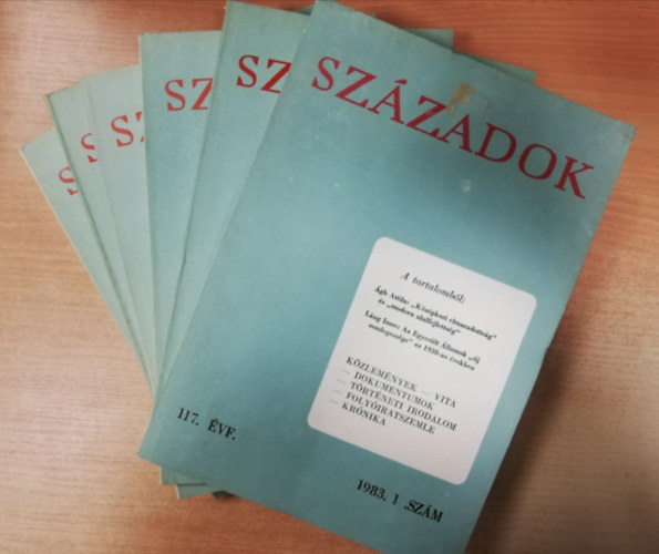 Magyar T�rt�nelmi T�rsulat - Sz�zadok - 117. �vfolyam -1983 -1-6. sz�m (6db, teljes �vfolyam)