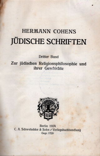 Hermann Cohens - Jdische schriften