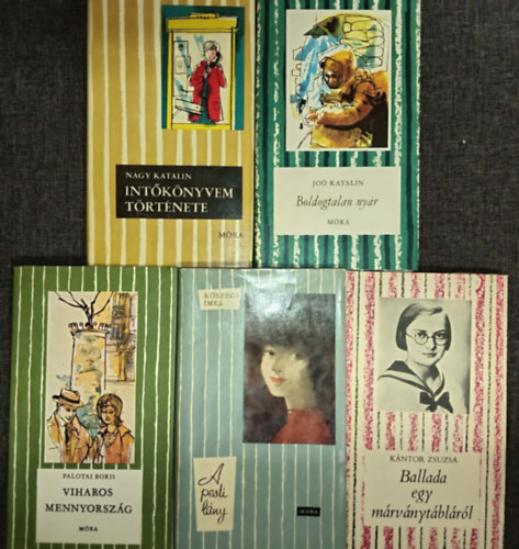 Joó Katalin, Palotai Boris, Kőszegi Imre, Kántor Zsuzsa Nagy Katalin - (5db) Csíkos Könyvek ifjúsági könyvcsomag a 12-16. éves korosztály számára: Intőkönyvem története / Boldogtalan nyár / Viharos mennyország / A pesti lány / Ballada egy márványtábláról