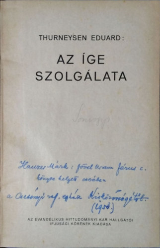 Eduard Thurneysen - Az ige szolglata