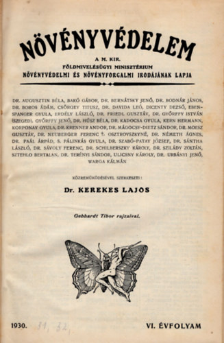 Dr. Kerekes Lajos - Nvnyvdelem 1930-1932. vfolyamok (3 vfolyam egybektve )