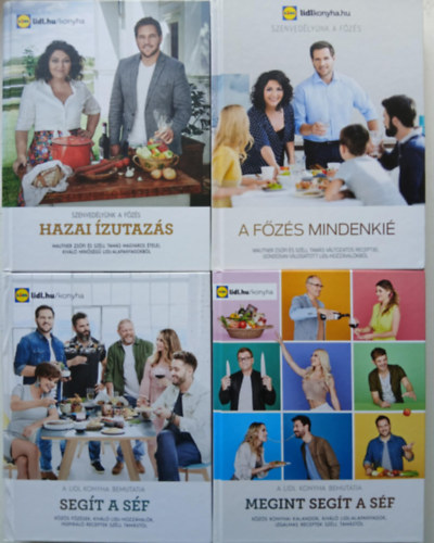 nincs megadva - 4db Lidl Konyha Szakcsknyv. Hazai zutazs - A fzs mindenki - Segt a sf - Megint segt a sf