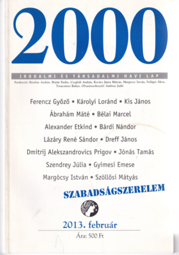 2000 Irodalmi s Trsadalmi Havi Lap - 2013. Februr