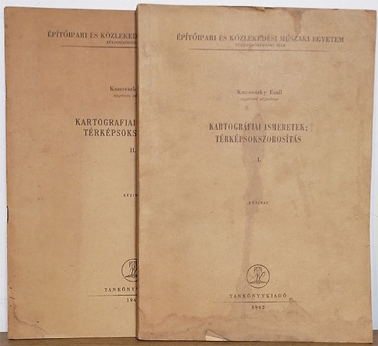 Kunovszky Emil - Kartogrfiai ismeretek; Trkpsokszorosts I-II. kzirat (kivehet mellklettel)