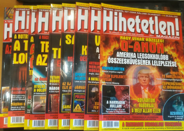 9 db Hihetetlen! magazin (sz�rv�nysz�mok, sorsz�mok a term�klapon, saj�t fot�)