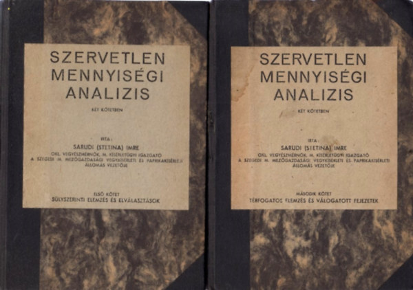 Sarudi Imre - Szervetlen mennyisgi analizis I-II.