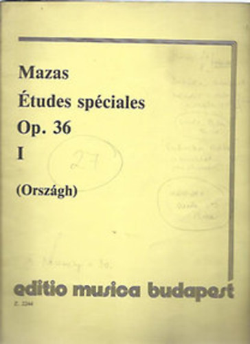 F. Mazas - tudes spciales Op. 36, I-II. fzet