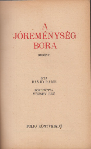 David Rame - A jremnysg bora