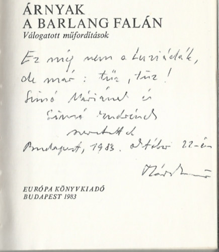 H�rs Ern� - �rnyak a barlang fal�n (v�logatott m�ford�t�sok)