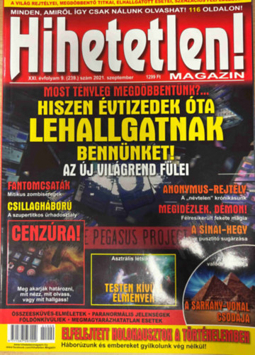 Hihetetlen magazin XXI. �vfolyam 9. (239.) sz�m 2021. szeptember