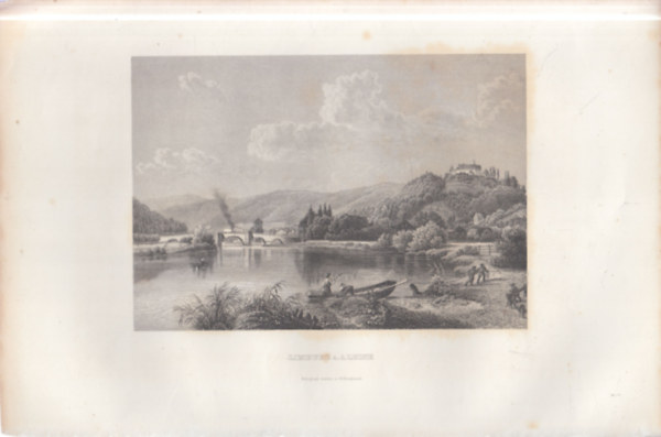 Limburg an der Lahn látképe - eredeti litográfia (metszet)