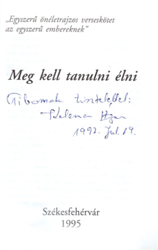 Kelemen gnes - Meg kell tanulni lni -versek