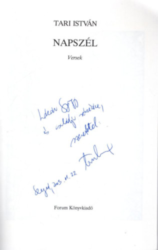 Tari Istv�n - Napsz�l - Versek - dedik�lt