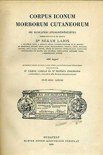 N�k�m Lajos dr. - Corpus Iconum Morborum Cutaneorum I-III.