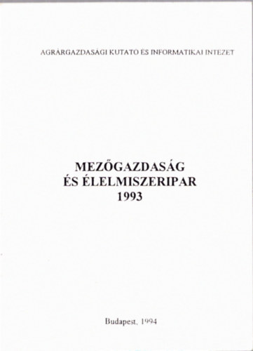Mezőgazdaság és élelmiszeripar 1993