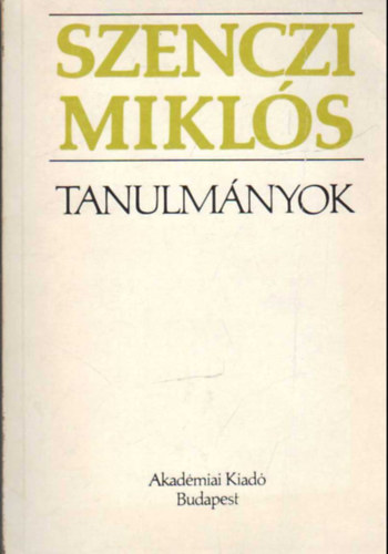 Szenczi Mikls - Tanulmnyok