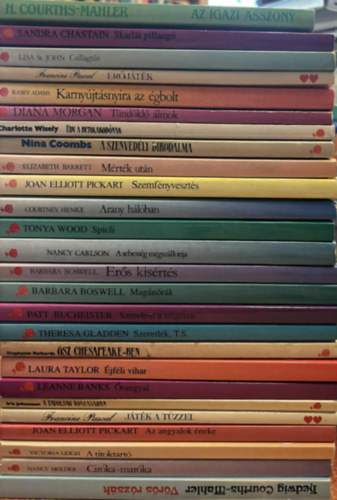 Lisa St. John, Kasey Adams, Francine Pascal, Diana Morgan, Charlotte Wisely, Nina Coombs, Elizabeth Barrett, Joan Elliott Pickart, Courtney Henke, Tonya Wood, Nancy Carlson, Barbara B Sandra Chastain - 26 db romantikus k�nyv