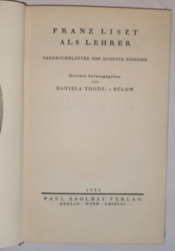 Franz Liszt als Lehrer