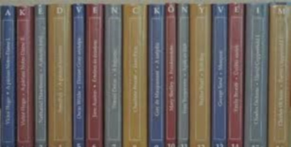 Mary Shelley- Oscar Wilde -Victor Hugo-Ivan Turgenyev -Daniel Defoe -Charles Dickens-Walter Scott -George Sand -Jane Austen -Nathaniel Hawthorne- Stendhal -Guy de Maupassant -Emily Bront - A Kedvenc Knyveim sorozat 1-16.