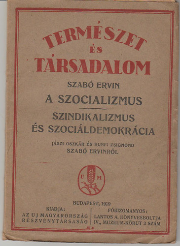 Szab Ervin - A szocializmus - Szindikalizmus s szocildemokrcia