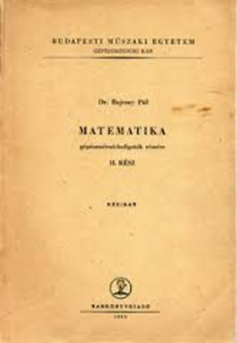 Matematika I. 1 rsz (Kzirat)
