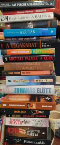 Abigail Dean, Sophie McKenzie, Karin Fossum, Michael Palmer, Jake Needham, Joy Ellis, Noah Hawley Jeffery Deaver - 20 db krimi: Filmszakads+ A tizenkettedik krtya+ Az igazak trvnye+ Hallos tveds+ Az "A" lny+ Kltz glyk+ Mita meghaltl+ Vres tl+ Zuhans eltt+ Indiai felesg+ vakodj a mlttl+ A kra+ A nagy mang+A vgaka