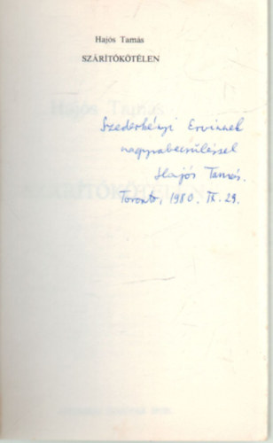 Haj�s Tam�s - Sz�r�t�k�t�len- versek - dedik�lt