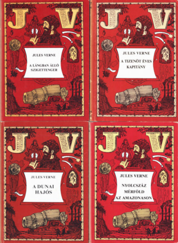 Jules Verne - 4 db Jules Verne: Nyolcsz�z m�rf�ld az amazonason+ A tizen�t �ves kapit�ny+ A l�ngban �ll� szigettenger