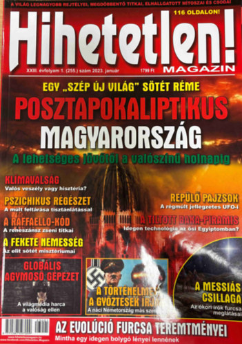 Hihetetlen magazin XXII. �vfolyam 1. (255.) sz�m 2023. janu�r