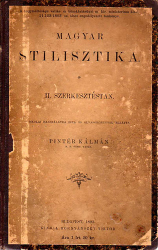Pintr Klmn - Magyar stilisztika II. - szerkesztstan