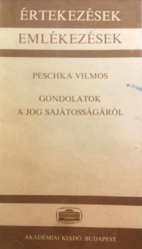 Peschka Vilmos - Gondolatok a jog sajtossgrl