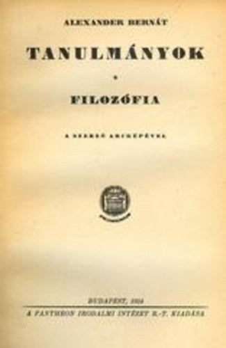 Alexander Bernt - Tanulmnyok - Filozfia