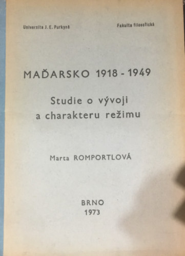 Romportlov� Marta - Studie o v�voji a charakteru re�imu