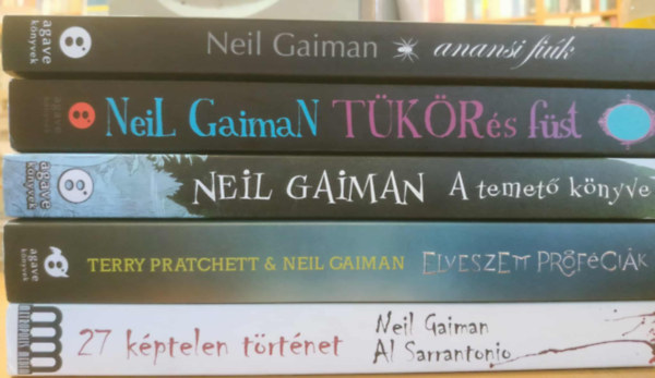 Neil-Pratchett, Terry, Al Sarrantonio Gaiman - 5 db Neil Gaiman: 27 képtelen történet; Elveszett próféciák; A temető könyve; Tükör és füst; Anansi fiúk