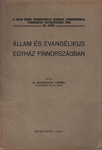 Boleratzky Lrnd - llam s evanglikus egyhz Finnorszgban