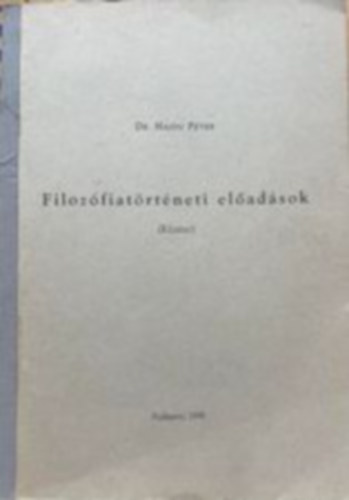 Dr. Hajd� P�ter - Filoz�fiat�rt�neti el�ad�sok (K�zirat)