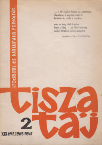 Tiszatáj 2 XIX. évf. 1965. febr.