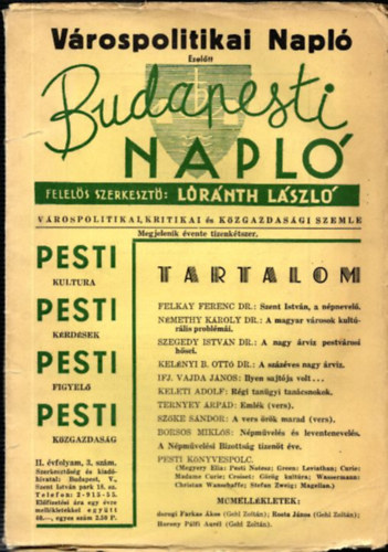 Vrospolitikai Napl (Budapesti Napl)- II. vfolyam, 3. szm