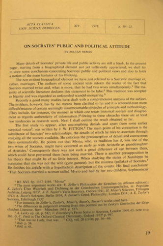 Zolt�n Nemes - On Socrates's Public and Political Attitude