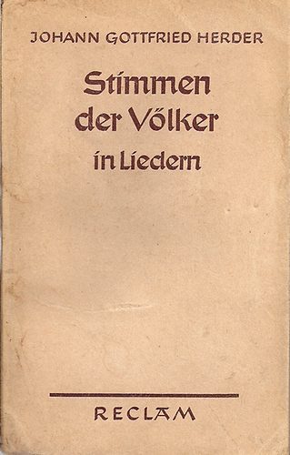 J. G. Herder - Stimmen der V�lker in Lieder